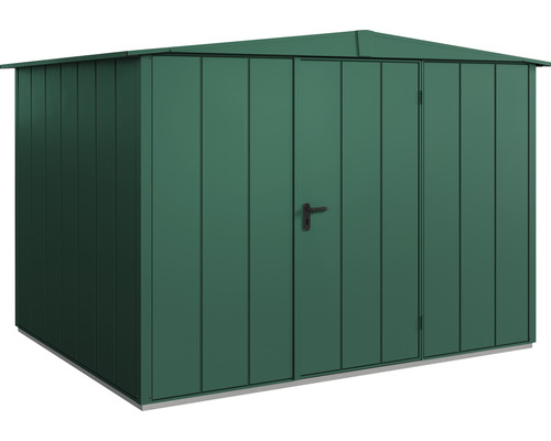 Abri de jardin Hörmann EcoStar Elegant-S type 3 RAL6005 porte à un vantail 323.6 x 247.7 cm vert