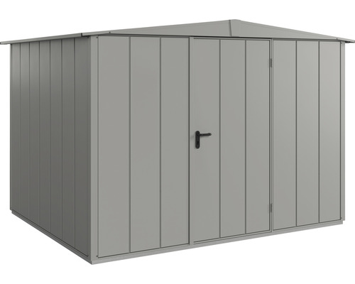 Abri de jardin Hörmann EcoStar Elegant-S type 3 RAL9007 porte à un vantail 323.6 x 247.7 cm gris