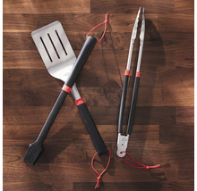 Grillbesteckset mit Wender, Zange und Pinsel