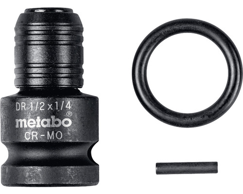 Metabo Adaptateur d'embout 1/2" sur 1/4" avec compris bague et goupille de sécurité 3 pièces