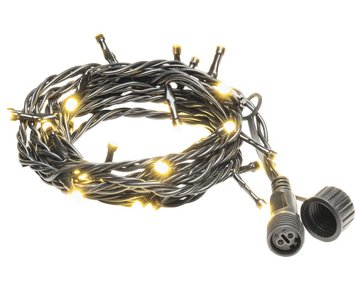 Guirlande lumineuse avec câble de connexion et lampes blanc chaud