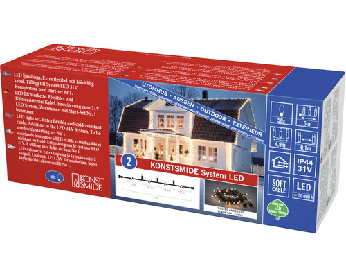 Konstsmide Guirlande Lumineuse LED Système Ensemble d''extension avec câble flexible