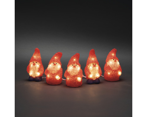 LED Acryl Weihnachtsmann 5er-Set, warmweiss