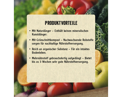 Produktvorteile: Natürlicher Dünger, Grünschnittkompost, reich an organischer Substanz, Mehrnährstoff.