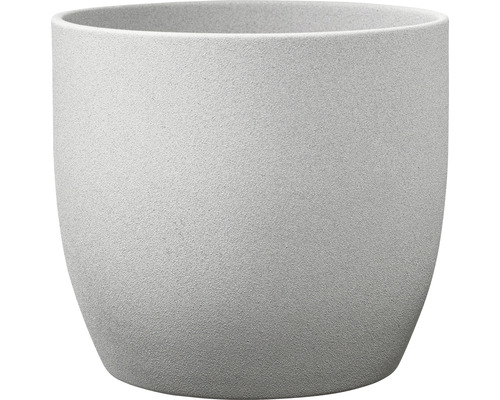Cache-pot Soendgen Basel Stone céramique Ø 14 H 13 cm gris clair Pot de fleurs rond en grès