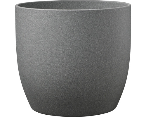 Cache-pot Soendgen Basel Stone céramique Ø 14 H 13 cm gris foncé