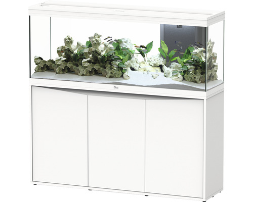 Aquarium aquatlantis Splendid 300 avec éclairage LED, filtre, chauffage, meuble bas blanc