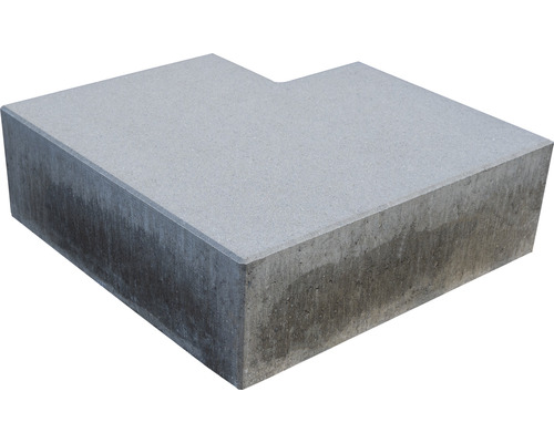 Pavé en béton avec chanfrein 90° gris 50/50x35x16 cm