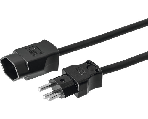 Rallonge électrique 3 x 2,5 mm² H05VV-F 5 m noir