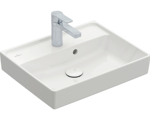 Villeroy & Boch Handwaschbecken Collaro 50 x 40 cm weiss glänzend 43345001 Aufsatzwaschbecken mit Armatur