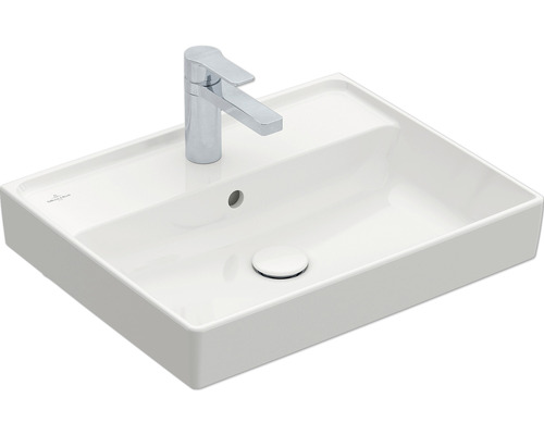 Vasque pour meuble Villeroy & Boch Collaro 55 x 44 cm blanc brillant 4A335501 Lavabo en céramique avec robinetterie