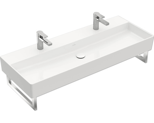 Double vasque Villeroy & Boch Memento 2.0 120x47 cm blanc 4A22C401 sans porte-serviettes