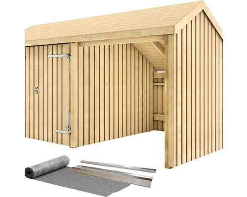 Holzgarage mit Tür und Zubehör für die Montage