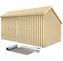 Holzgartenhaus mit Tür und Dachpappe