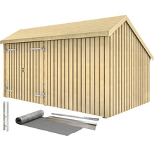 Holzgartenhaus mit Tür, Dachpappe und Montagezubehör