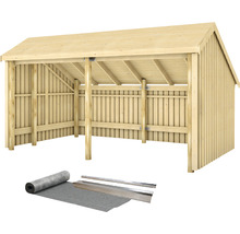 Holzunterstand mit Dachpappe und Zubehör