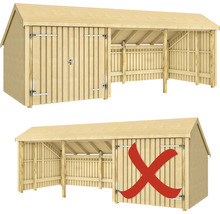 Holzunterstand mit Tür und Überdachung