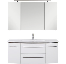 Badezimmermöbelset mit Waschbeckenunterschrank, Waschtisch und Spiegelschrank