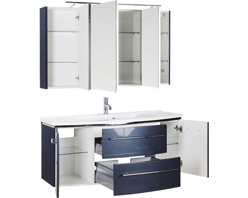 Ensemble de meubles de salle de bains avec lavabo, meuble sous-vasque, armoire de toilette et robinetterie