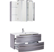 Badezimmermöbel-Set mit Waschbeckenunterschrank und Spiegelschrank
