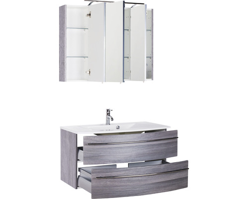 Badezimmermöbel-Set mit Waschbeckenunterschrank und Spiegelschrank