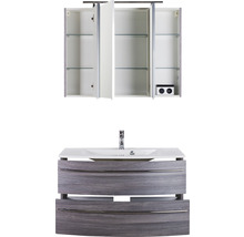 Badezimmermöbel-Set mit Waschtischunterschrank, Waschbecken und Spiegelschrank
