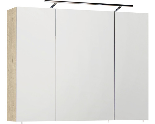 Armoire de toilette avec trois portes et éclairage