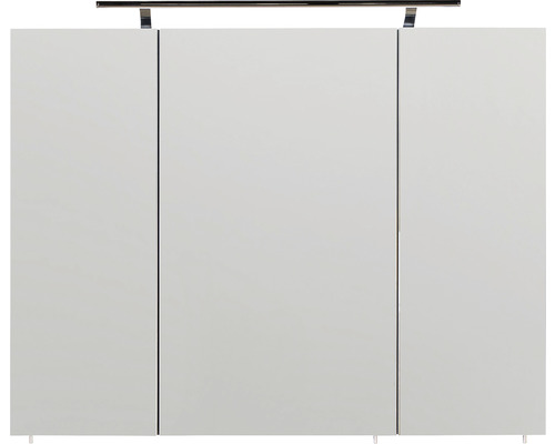 Armoire de toilette Marlin Bad 3040 90 cm chêne blanc 3 porte LED