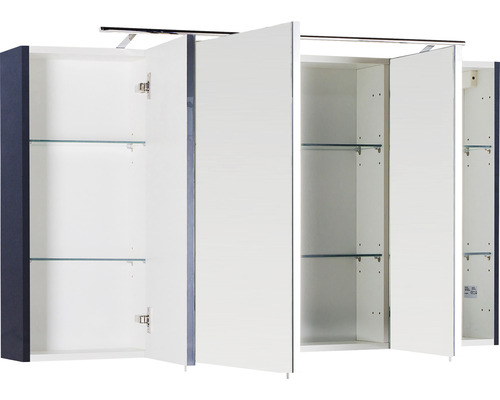 Offener Spiegelschrank mit Glasablagen für das Badezimmer
