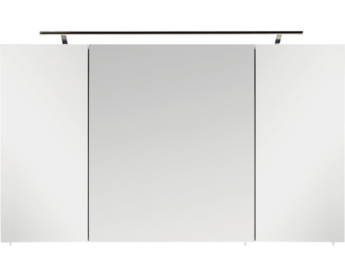 Armoire de toilette à LED Marlin Bad 3040 lxhxp 120x74x17.5 cm blanc brillant Armoire de toilette avec éclairage pour la salle de bains