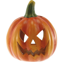 Citrouille d''Halloween en céramique avec visage sculpté