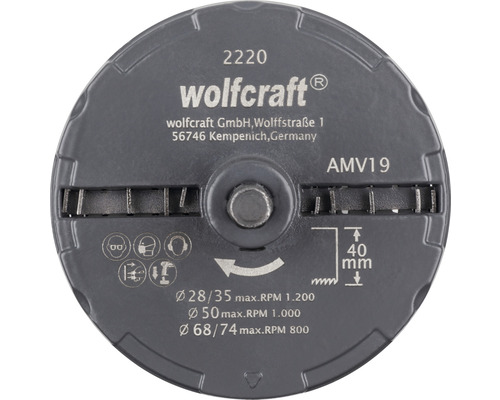 Lochsäge Wolfcraft 28-74 mm Stahl 1 Stück