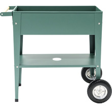 Jardinière surélevée sur roues avec étagère de rangement et poignée