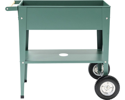 Jardinière surélevée sur roues avec étagère de rangement et poignée