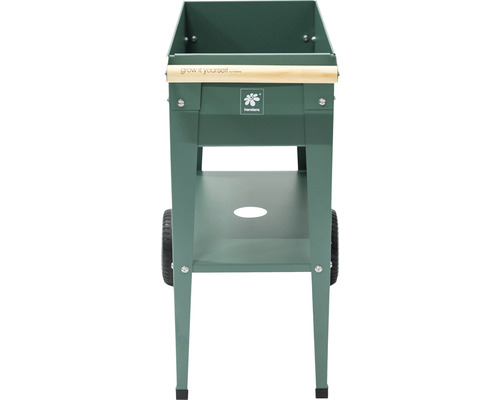 Jardinière surélevée avec roues et espace de rangement