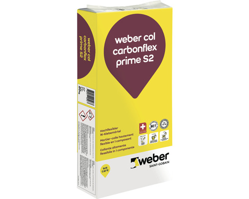 weber col carbonflex prime S2 mortier-colle houtement flexible en 1 component 20 kg