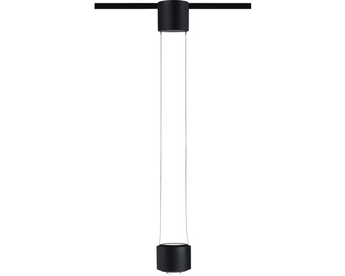 Suspension noire avec abat-jour cylindrique