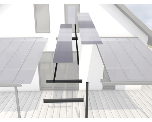 Module d'extension gutta toiture de terrasse 120 x 406 cm anthracite
