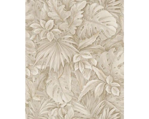 Papier peint intissé 33307 Botanica feuilles beige marron Papier peint avec motif de plantes tropicales