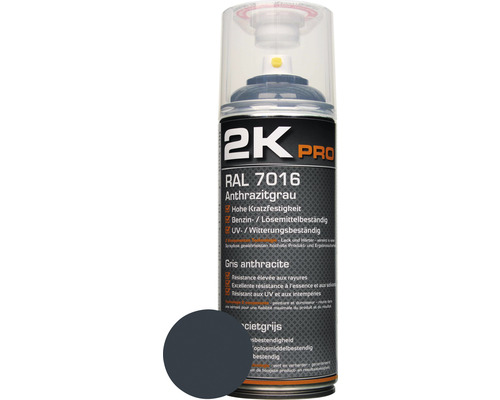 Laque en aérosol 2K PRO brillant RAL7016 gris anthracite 400 ml