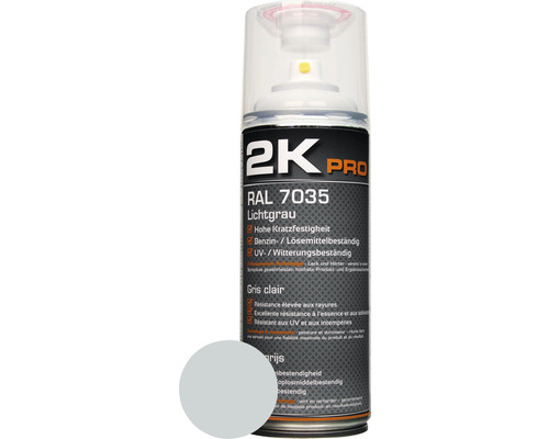 Laque en aérosol 2K PRO brillant RAL 7035 gris clair 400 ml