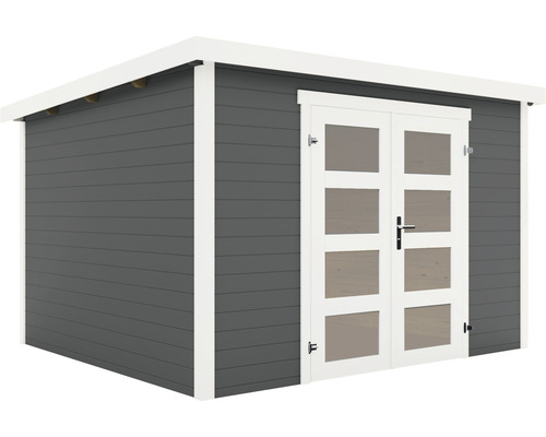 Abri de jardin avec double porte et fenêtres