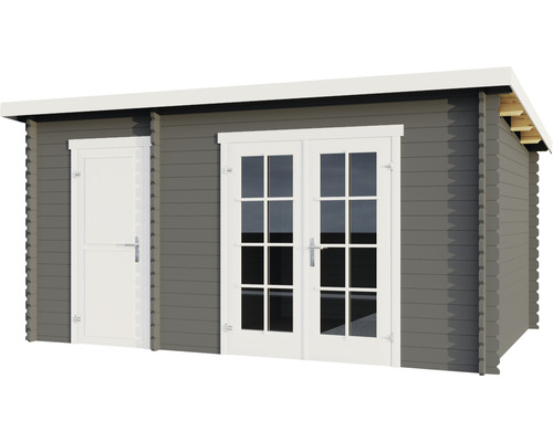 Abri de jardin en bois avec double porte et porte simple