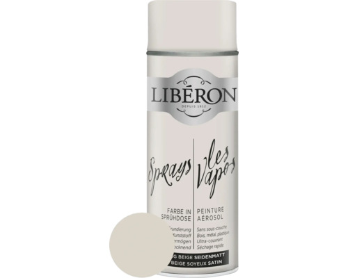 LIBERON Spray soyeux beige mat satiné 400 ml Liberon peinture aérosol beige satiné