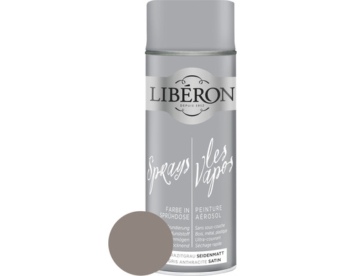 LIBERON Spray gris anthracite mat satiné 400 ml Peinture aérosol Liberon gris anthracite satiné