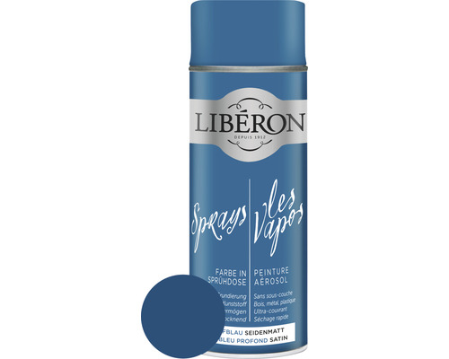 LIBERON Spray bleu profond mat satiné 400 ml Aérosol de peinture Liberon bleu profond satiné