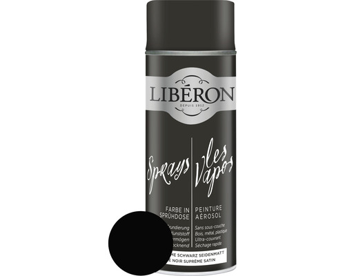 LIBERON Spray Supreme noir mat satiné 400 ml Bombe de peinture Liberon en noir satiné