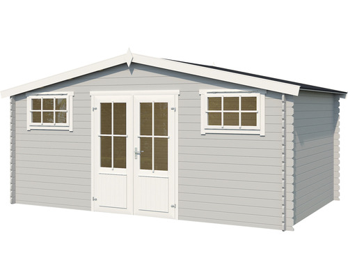 Abri de jardin en bois avec porte double et fenêtres