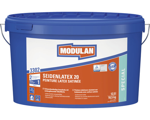 Latex satiné MODULAN 20 3302 blanc 12,5 l