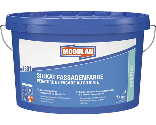 MODULAN 4301 Silikat Fassadenfarbe Mineralfarbe aussen weiss 5 l